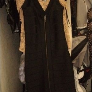 French connection black body slimming stretchy dress